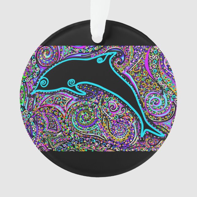 Dolphin Art Design Ornament (Front)