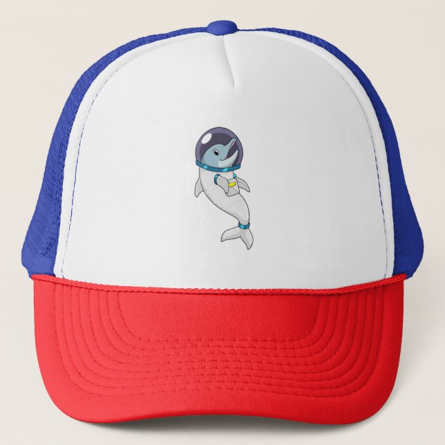 Dolphin as Astronaut in Costume Trucker Hat (Front)