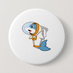Dolphin as Astronaut with Costume 7.5 Cm Round Badge