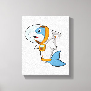 Dolphin as Astronaut with Costume Canvas Print