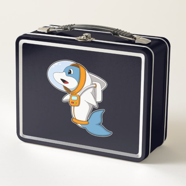 Dolphin as Astronaut with Costume Metal Lunch Box (Front)
