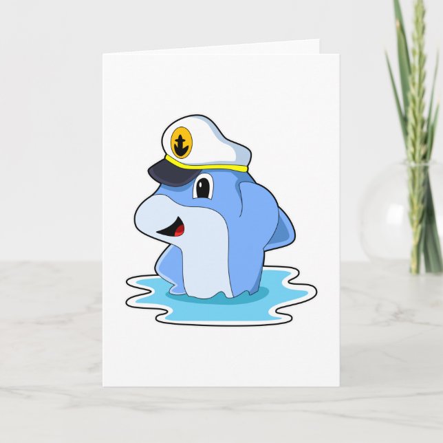 Dolphin as Captain with Hat Card (Front)