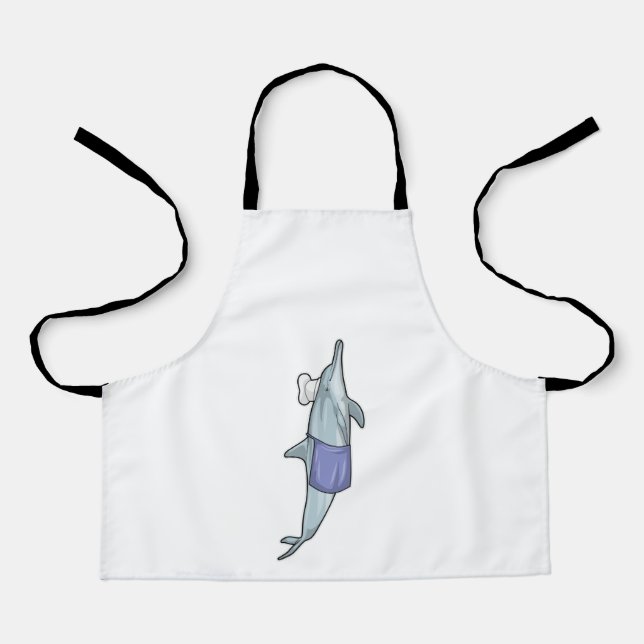Dolphin as Cook with Chef hat Apron (Front)