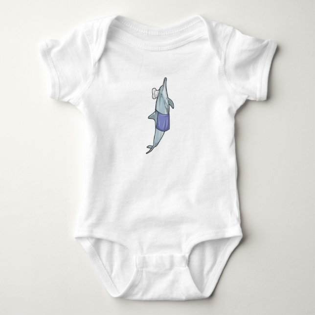 Dolphin as Cook with Chef hat Baby Bodysuit (Front)
