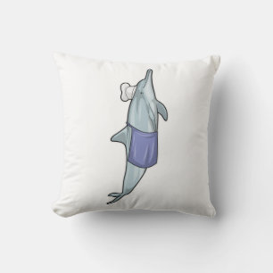 Dolphin as Cook with Chef hat Cushion