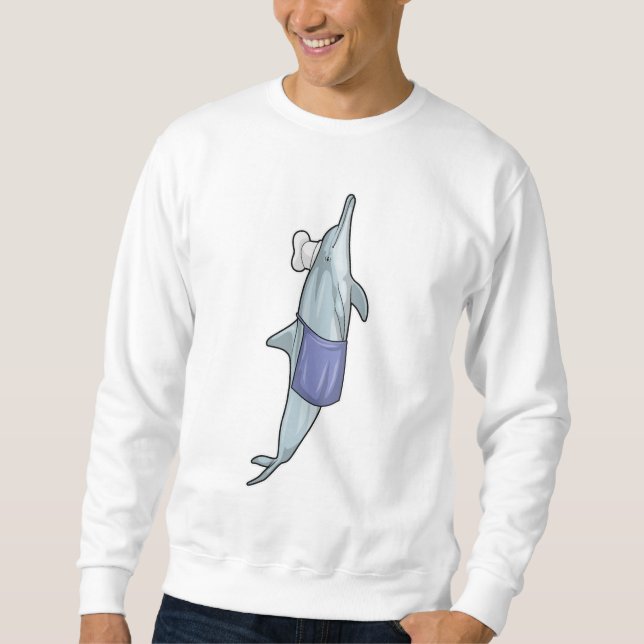 Dolphin as Cook with Chef hat Sweatshirt (Front)