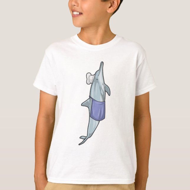 Dolphin as Cook with Chef hat T-Shirt (Front)