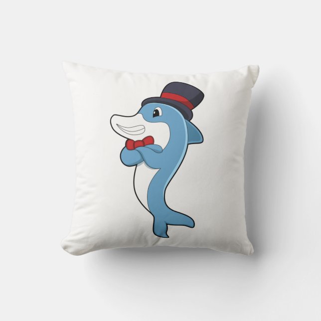 Dolphin as Gentleman with Hat Cushion (Front)