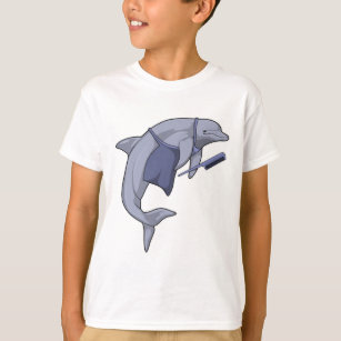 Dolphin as Hairdresser with Comb T-Shirt