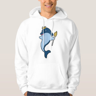 Dolphin as King with Staff & Crown Hoodie
