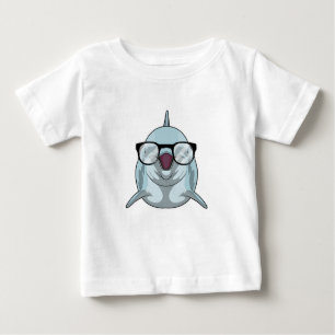 Dolphin as Nerd with Glasses Baby T-Shirt