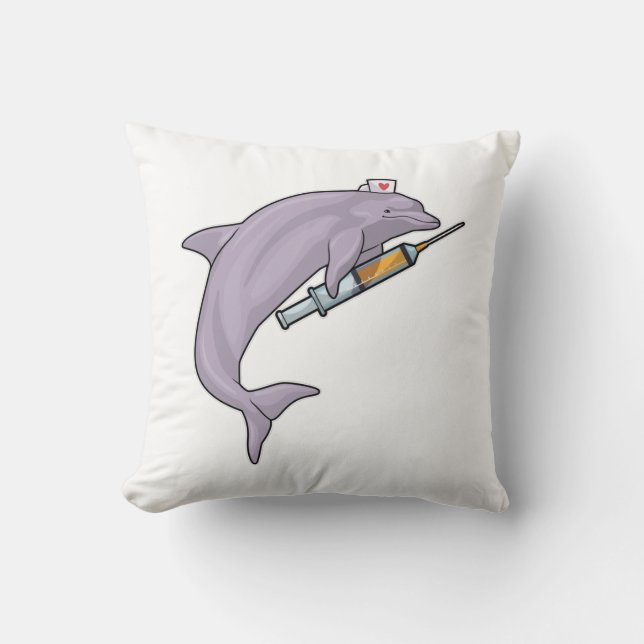 Dolphin as Nurse with Syringe Cushion (Front)