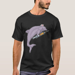 Dolphin as Nurse with Syringe T-Shirt