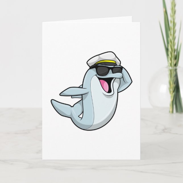 Dolphin as Policeman with Police hat Card (Front)
