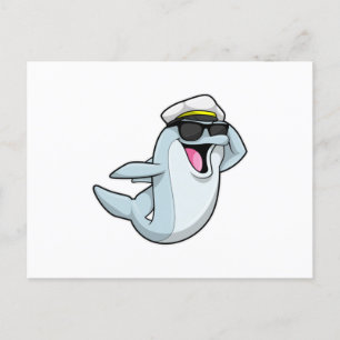 Dolphin as Policeman with Police hat Postcard