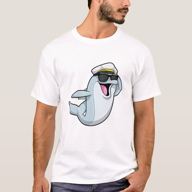Dolphin as Policeman with Police hat T-Shirt (Front)