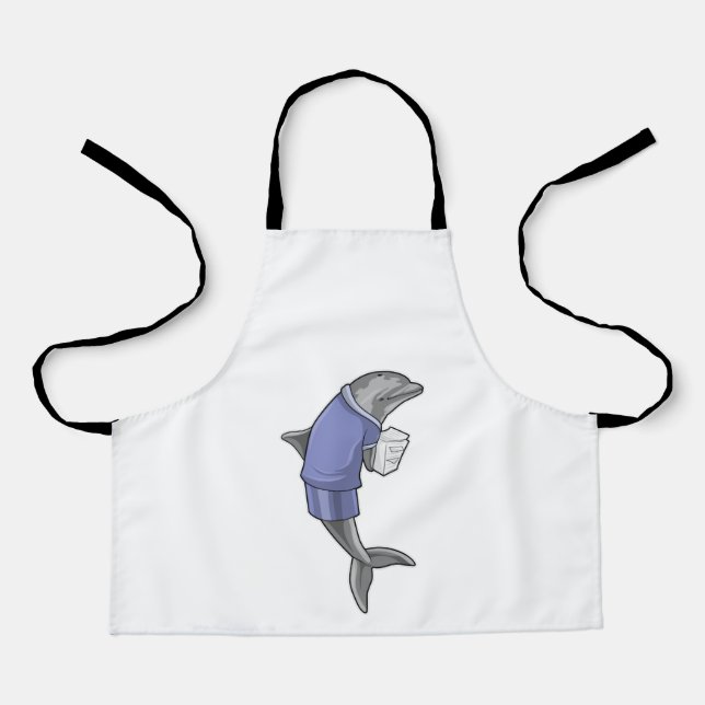 Dolphin as Secretary with Stack of paper Apron (Front)
