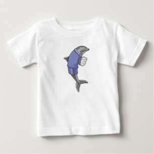 Dolphin as Secretary with Stack of paper Baby T-Shirt