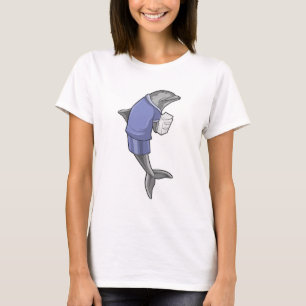 Dolphin as Secretary with Stack of paper T-Shirt