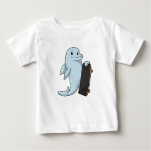 Dolphin as Skater with Skateboard Baby T-Shirt