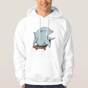 Dolphin as Skater with Skateboard Hoodie