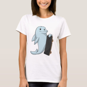 Dolphin as Skater with Skateboard T-Shirt