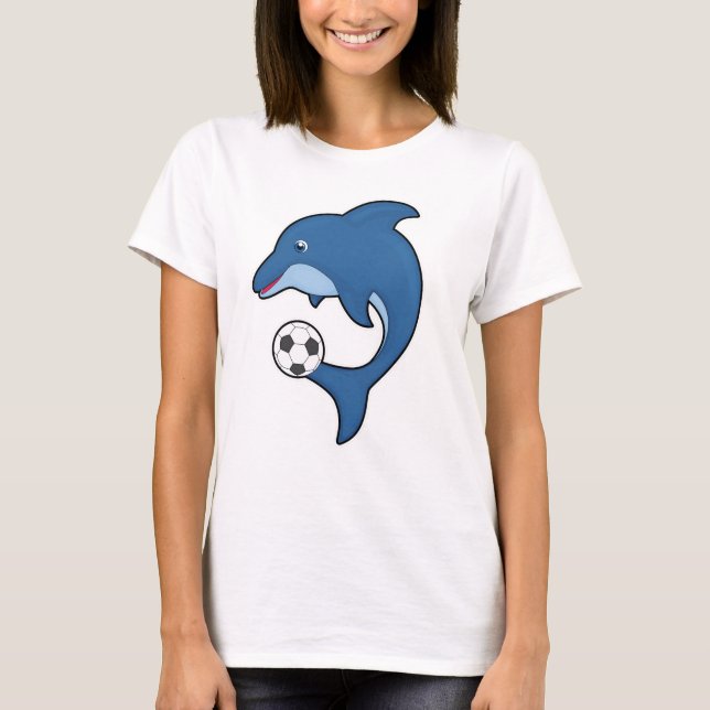 Dolphin as Soccer player with Soccer ball T-Shirt (Front)