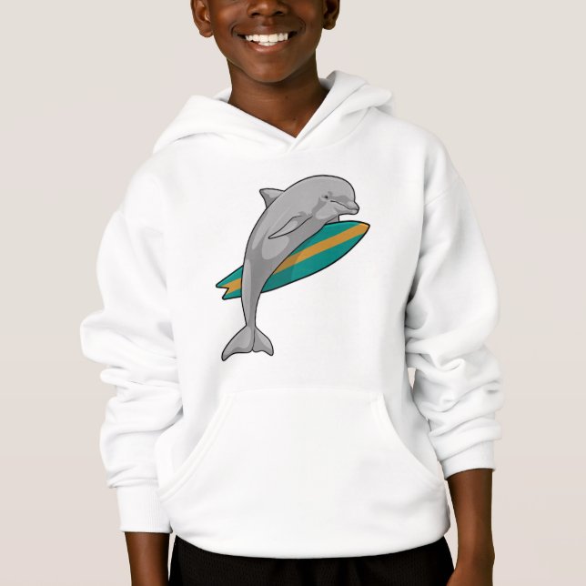 Dolphin as Surfer with Surfboard (Front)