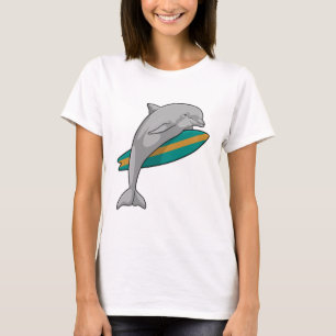 Dolphin as Surfer with Surfboard T-Shirt