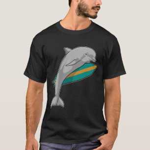 Dolphin as Surfer with Surfboard T-Shirt