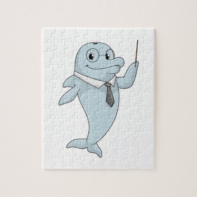 Dolphin as Teacher with Pointer Jigsaw Puzzle (Vertical)