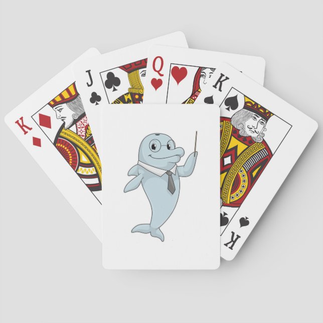 Dolphin as Teacher with Pointer Playing Cards (Back)