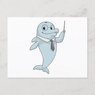 Dolphin as Teacher with Pointer Postcard