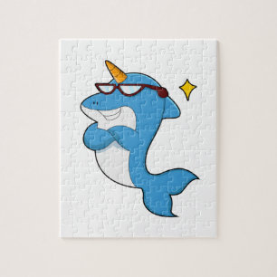 Dolphin as Unicorn with Glasses.PNG Jigsaw Puzzle