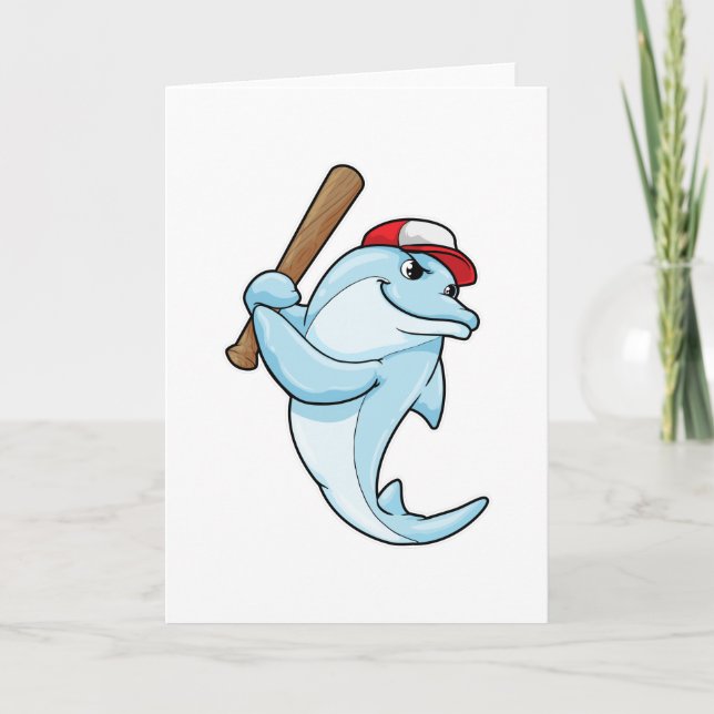 Dolphin at Baseball as Batsman Card (Front)