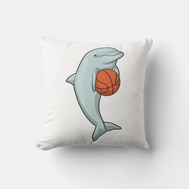 Dolphin at Basketball Sports Cushion (Front)