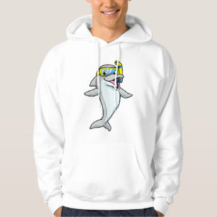 Dolphin at Diving with Snorkel Hoodie