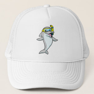 Dolphin at Diving with Snorkel Trucker Hat