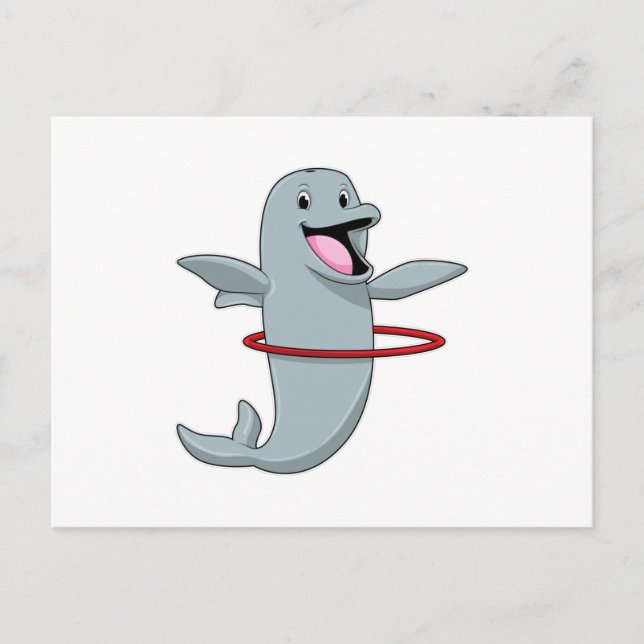 Dolphin at Endurance training with Fitness tires.p Postcard (Front)