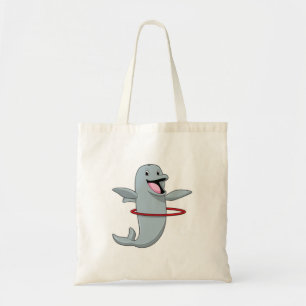 Dolphin at Endurance training with Fitness tires.p Tote Bag
