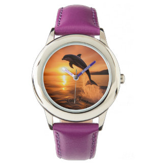 Dolphin At Golden Sunset Watch