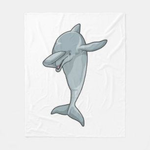 Dolphin at Hip Hop Dance Dab Fleece Blanket
