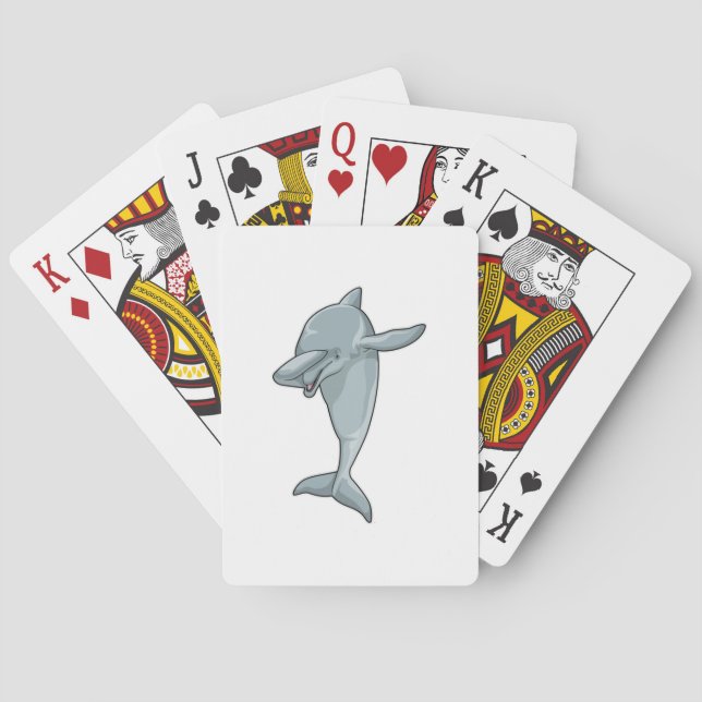 Dolphin at Hip Hop Dance Dab Playing Cards (Back)