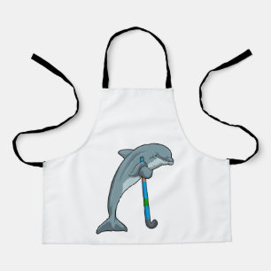 Dolphin at Hockey with Hockey stick Apron
