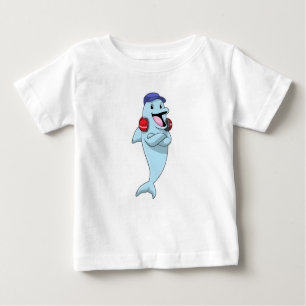 Dolphin at Listen to Music Baby T-Shirt