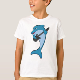 Dolphin at Music with Guitar T-Shirt