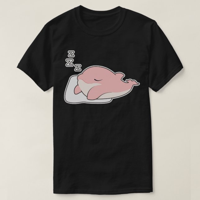 Dolphin at Sleeping on Pillow T-Shirt (Design Front)