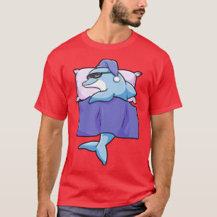 Dolphin at Sleeping with Duvet and Pillow T-Shirt