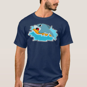 Dolphin at Surfing with Surfboard T-Shirt