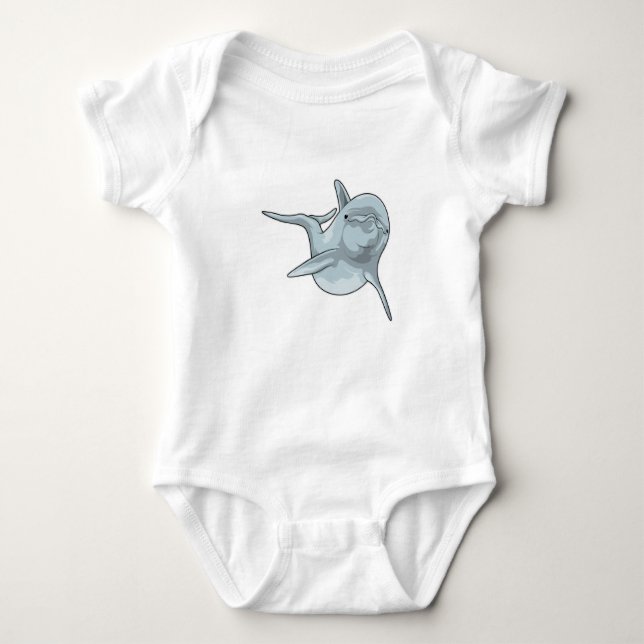 Dolphin at Swimming Baby Bodysuit (Front)